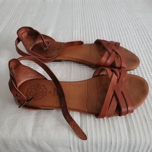 Porronet ankle strap leather sandals, size 37
